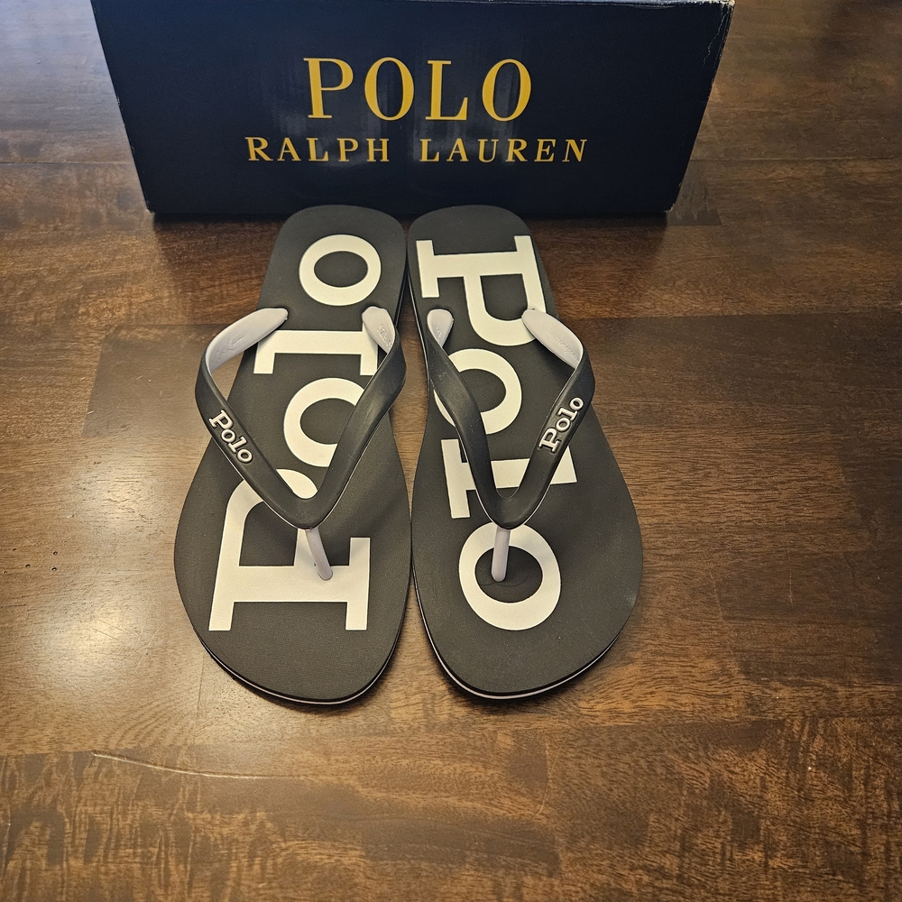 Polo by Ralph Lauren Bolt Logo Flip Flops-New
